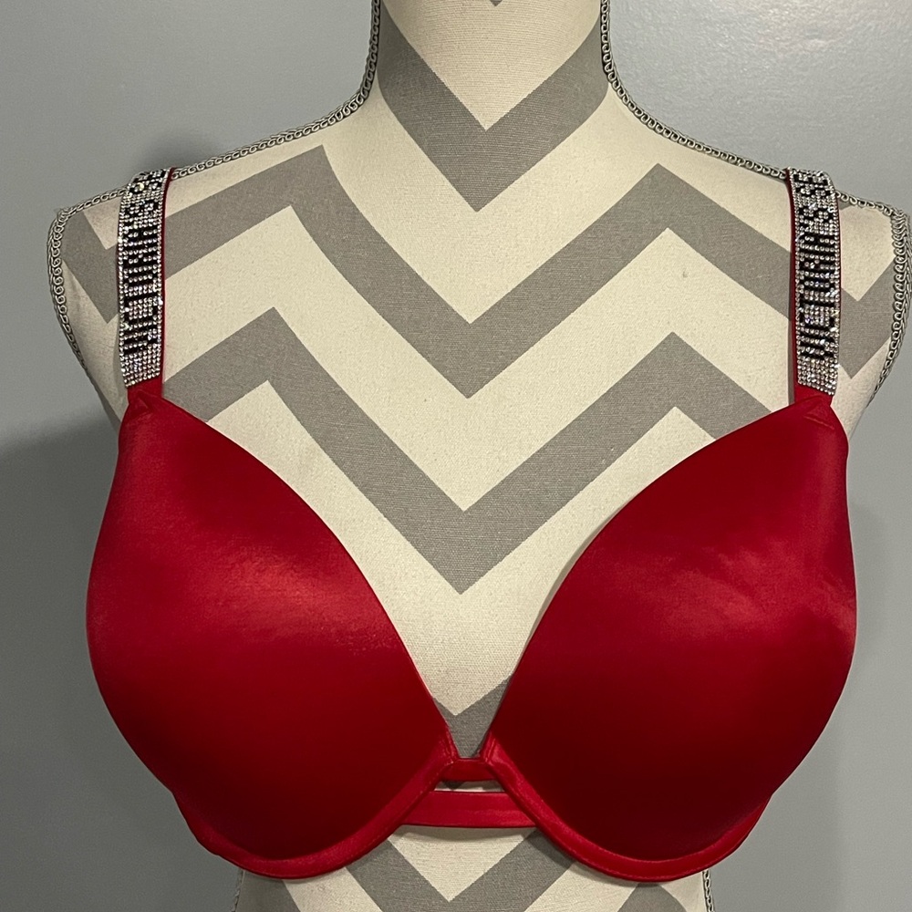 Victoria’s Secret Red Embellished Women's Bra